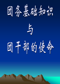 团务基础知识与团干部的使命