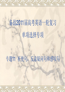 2011年高考英语一轮复习系列课件：专题11  祈使句,反意疑问句和感叹句