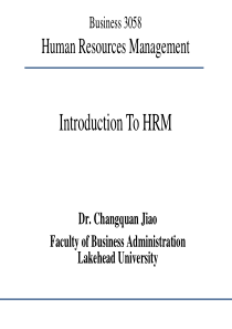 人力资源管理 介绍 英文 Introduction of Human Resources Manag