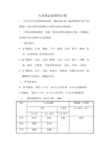 石油成品油损耗定额标准