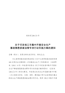 枝江市集中开展安全生产事故隐患排查治理专项行动实施方案的通知