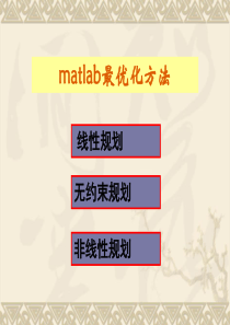 Matlab最优化方法