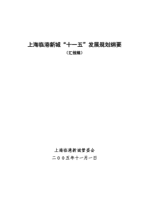 上海临港新城“十一五”发展规划思路