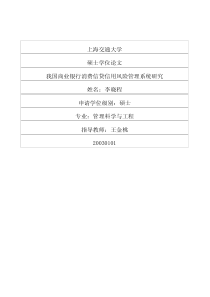 我国商业银行消费信贷信用风险管理系统研究