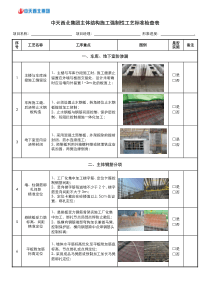 中天西北集团主体结构施工强制性实施标准检查表