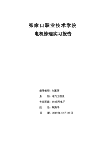 电机及拖动实习报告