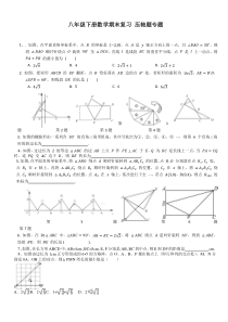 北师大版八年级下册数学期末压轴题精选(真题)