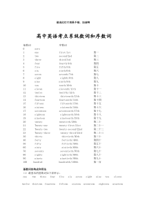 1高中英语考点系统数词和序数词