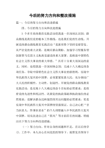 今后的努力方向和整改措施