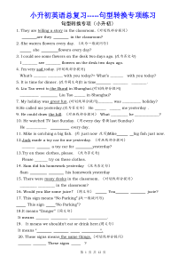 小升初英语总复习-----句型转换专项练习(精编)