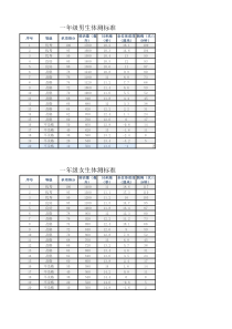 小学生体育成绩标准