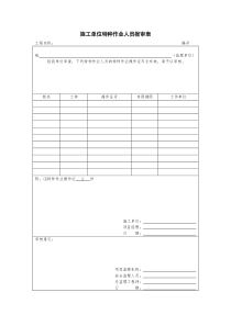 特种作业人员报审表