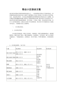 物业小区保洁方案