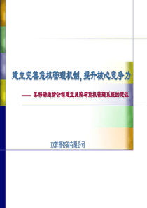 某移动通信公司建立风险与危机管理系统的建议(3)