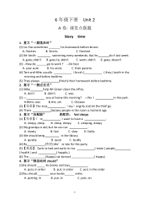 译林版小学英语6B-Unit2考点精练