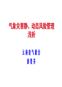 气象灾害静、动态风险管理浅析