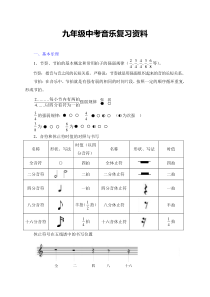 九年级中考音乐复习资料