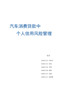 汽车消费贷款中个人信用风险管理