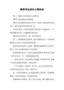 教师专业成长心得体会