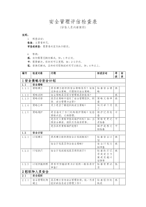 安全管理checklist