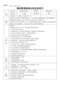 物料管理部部长岗位职责说明书-2018