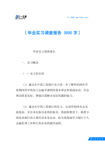 毕业实习调查报告-3000字