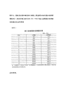 施工监理服务收费基价表(发改价格[2007]670号)及应用举例