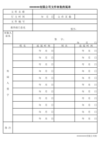 文件传阅审批签字单