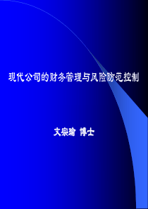 现代公司的财务管理与风险防范控制