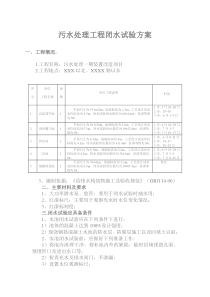 污水处理池试水方案