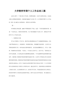 大学教师学期个人工作总结三篇