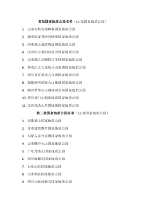 国家级地质公园名录.