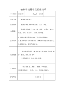 教科版三年级科学下册实验报告单(新)