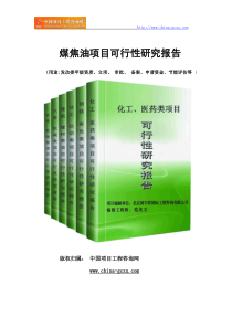 煤焦油项目可行性研究报告范文格式(专业经典案例)