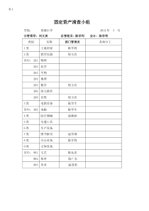 窝铺小学固定资产清查分工表