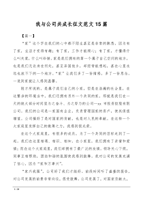 我与公司共成长征文范文15篇