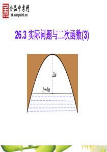 人教版九年级数学下册26.3实际问题与二次函数课件