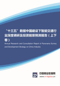 “十三五”数据中国建设下智能交通行业深度调研及投资前景预测报告