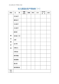 幼儿园固定资产明细表07100