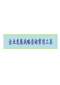 企业战略管理经典实用课件：常用战略分析工具