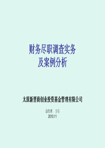 财务尽职调查实务及案例分析