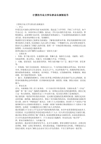 计算机专业大学生职业生涯规划书