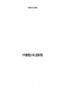 中考物理复习单元思维导图