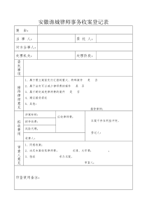 律师事务所收案登记表、结案登记表