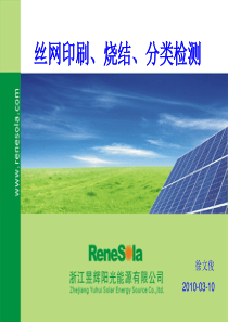 RENESOLA丝网印刷烧结0