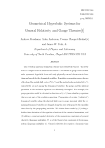 Geometrical Hyperbolic Systems for General Relativ