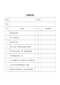 办公楼安全检查记录表