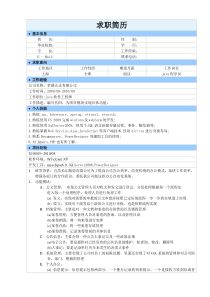 java程序员个人简历