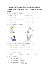 2016-2017学年河南省郑州市九年级(上)期末化学试卷