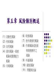 第五章风险类别概述